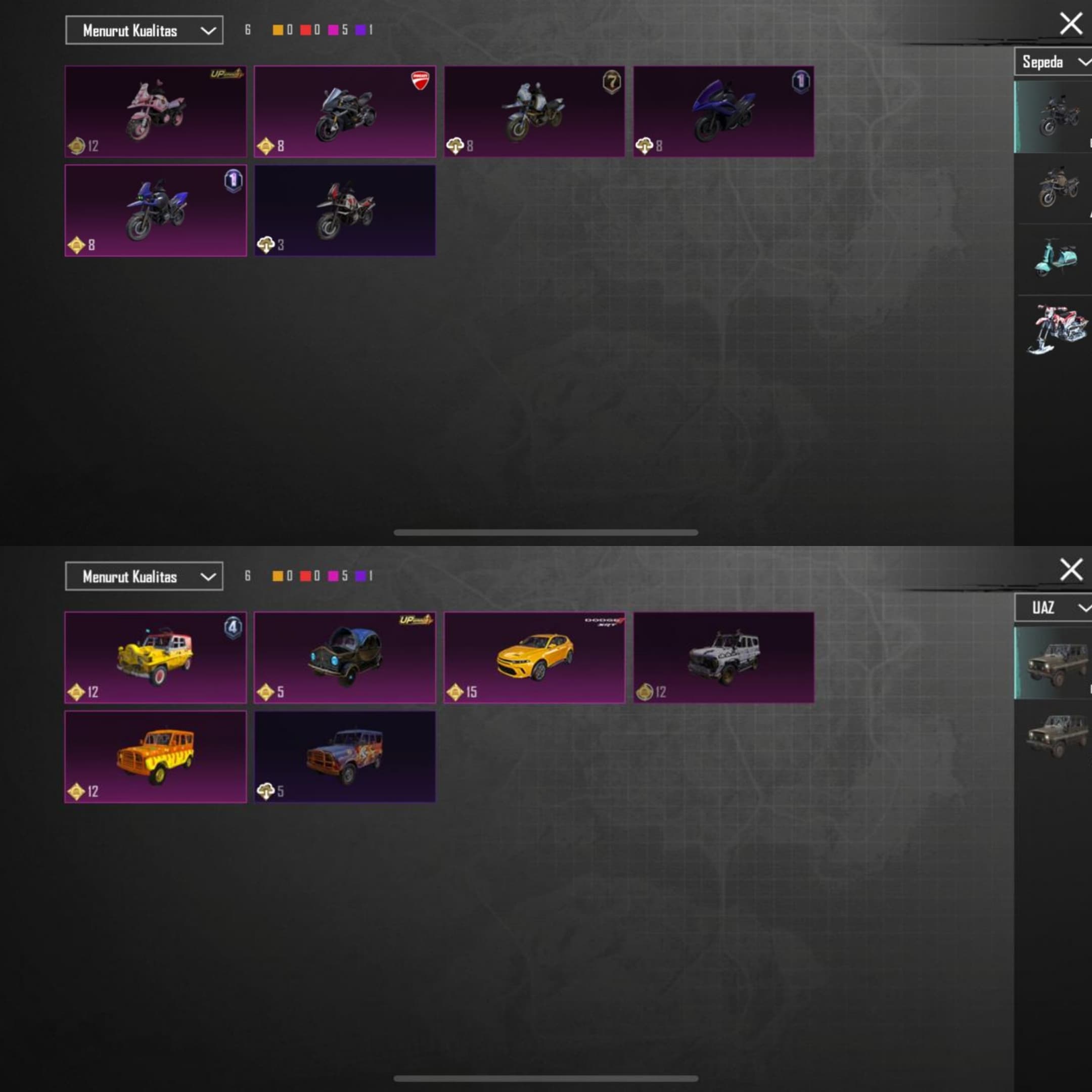M4 Glacier & M4 Fool Max + 3 X-suit + 3 Sport Car + 1 Honor - 4
