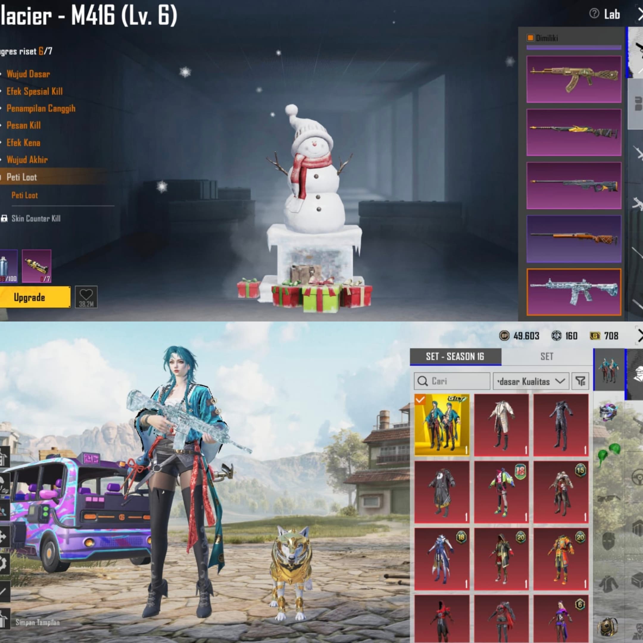 1 Gilt + M4 Glacier Lvl. 6 & 5 Killmess & 19 Weapon Lab