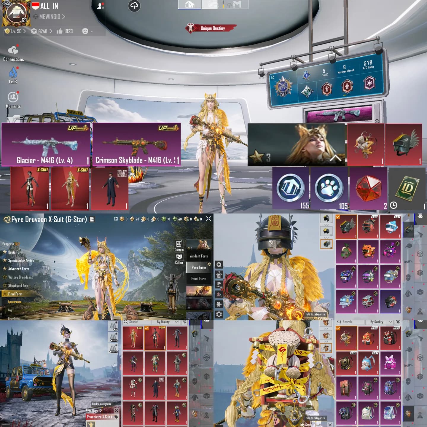 2 Xsuit Bintang 3 + 2 M4 Lvl 5/4 + Rp Prime On - 1