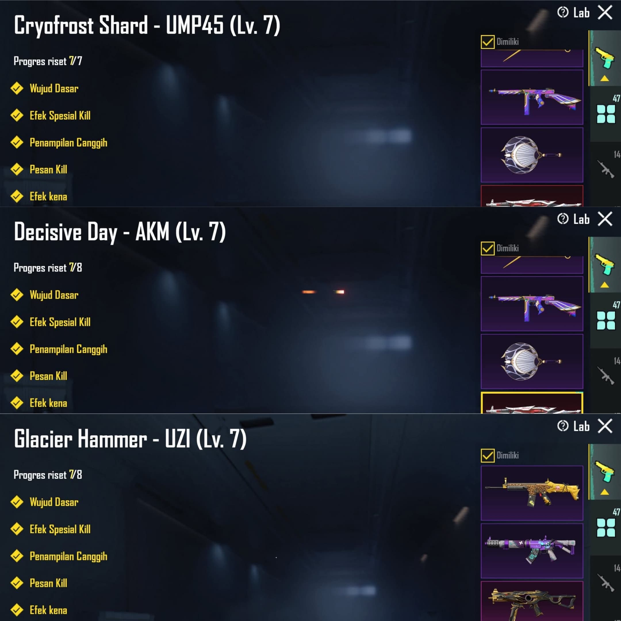 4 Xsuit & 12 Gilt + 47 Weapon Lab + Helm Inferno - 3