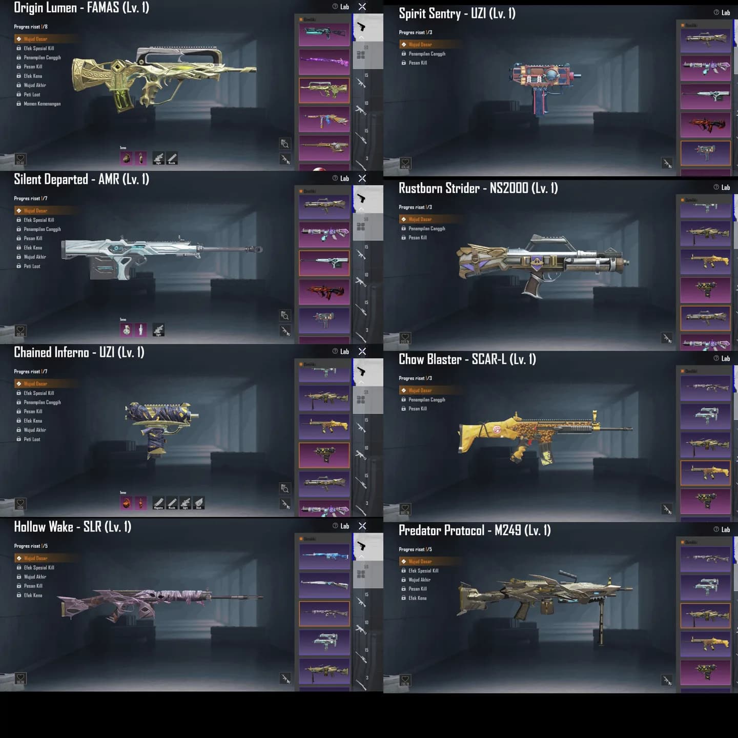 4 Xsuit, 4 Supercar, 3 M4 Max, 1 Honor, 2 Gilt, Aug Abysal Lvl. 6 - 7