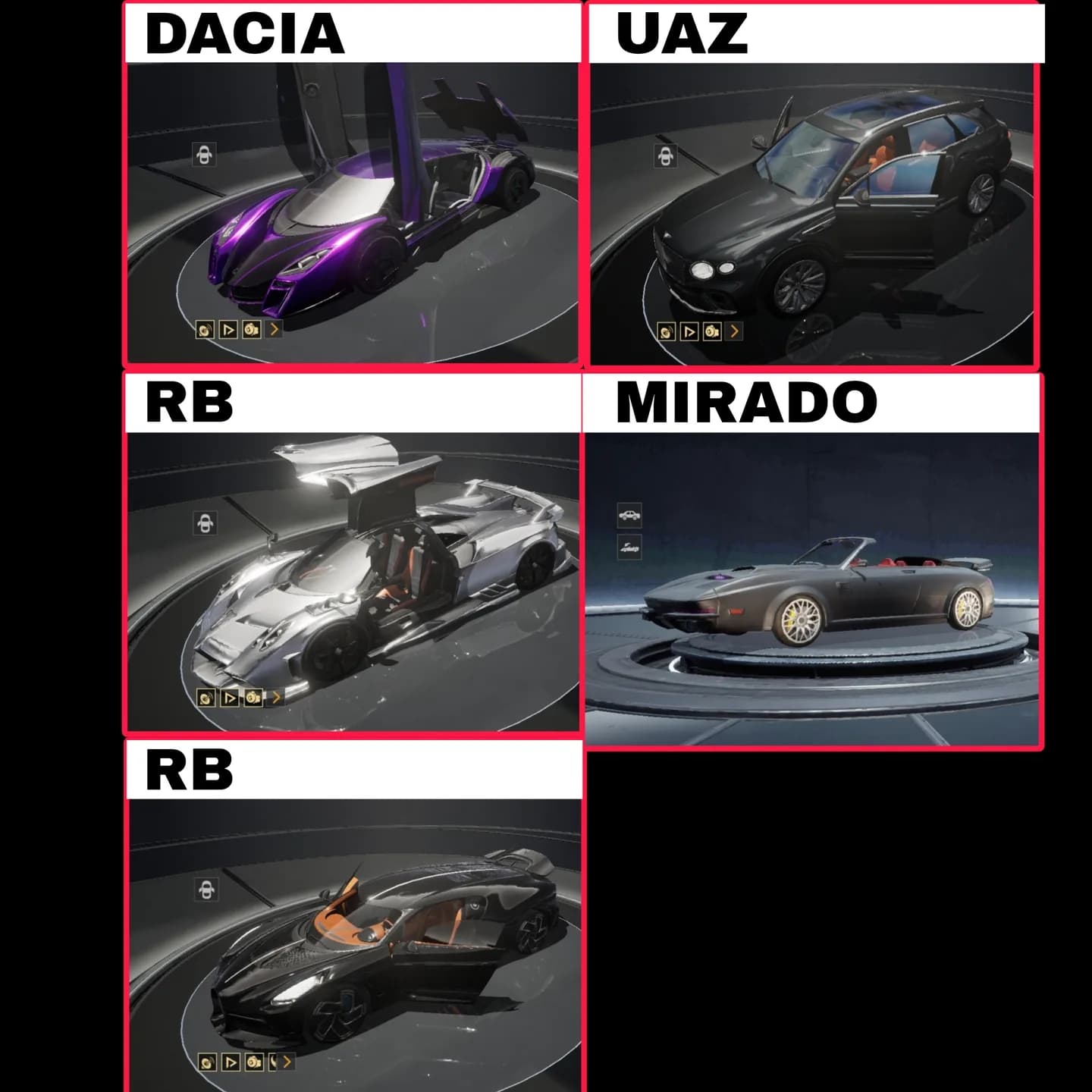 4 Xsuit, 4 Supercar, 3 M4 Max, 1 Honor, 2 Gilt, Aug Abysal Lvl. 6 - 9