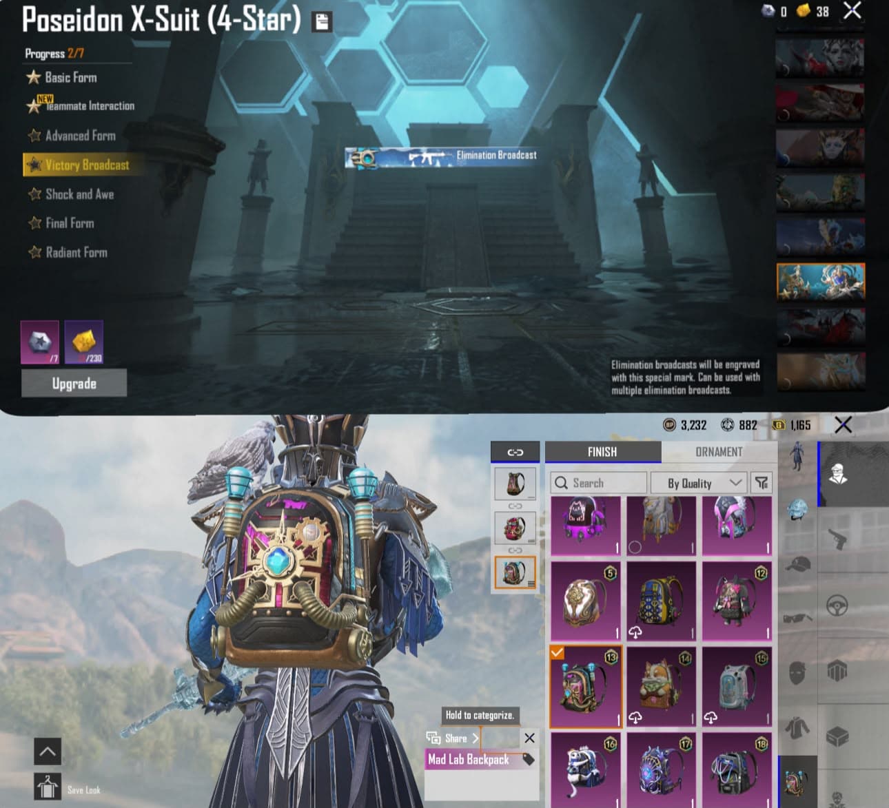 Glacier Max, Xsuit Posedion Level 2 + 9 Kill Messeg, 22 Weapon Lab - 2