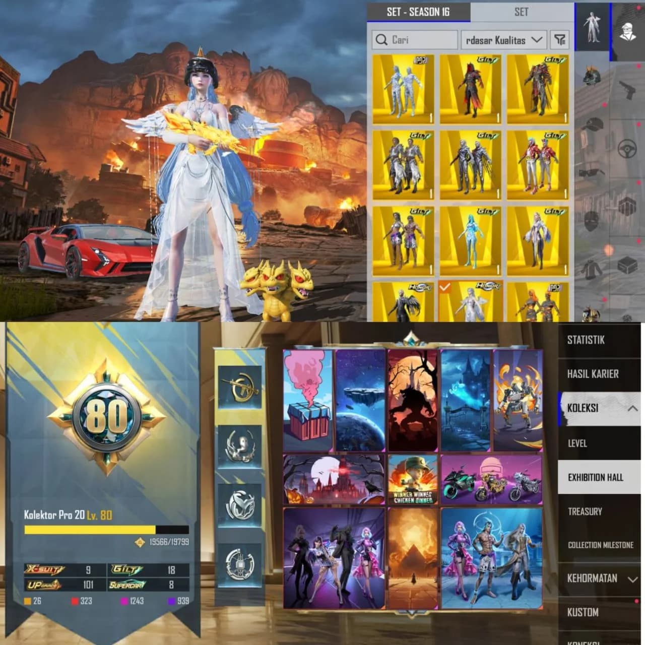 Koleksi Lvl. 80, 101 Weapon Lab, 42 Killmess, 21 Max & 9 X-suit + 18 Gilt