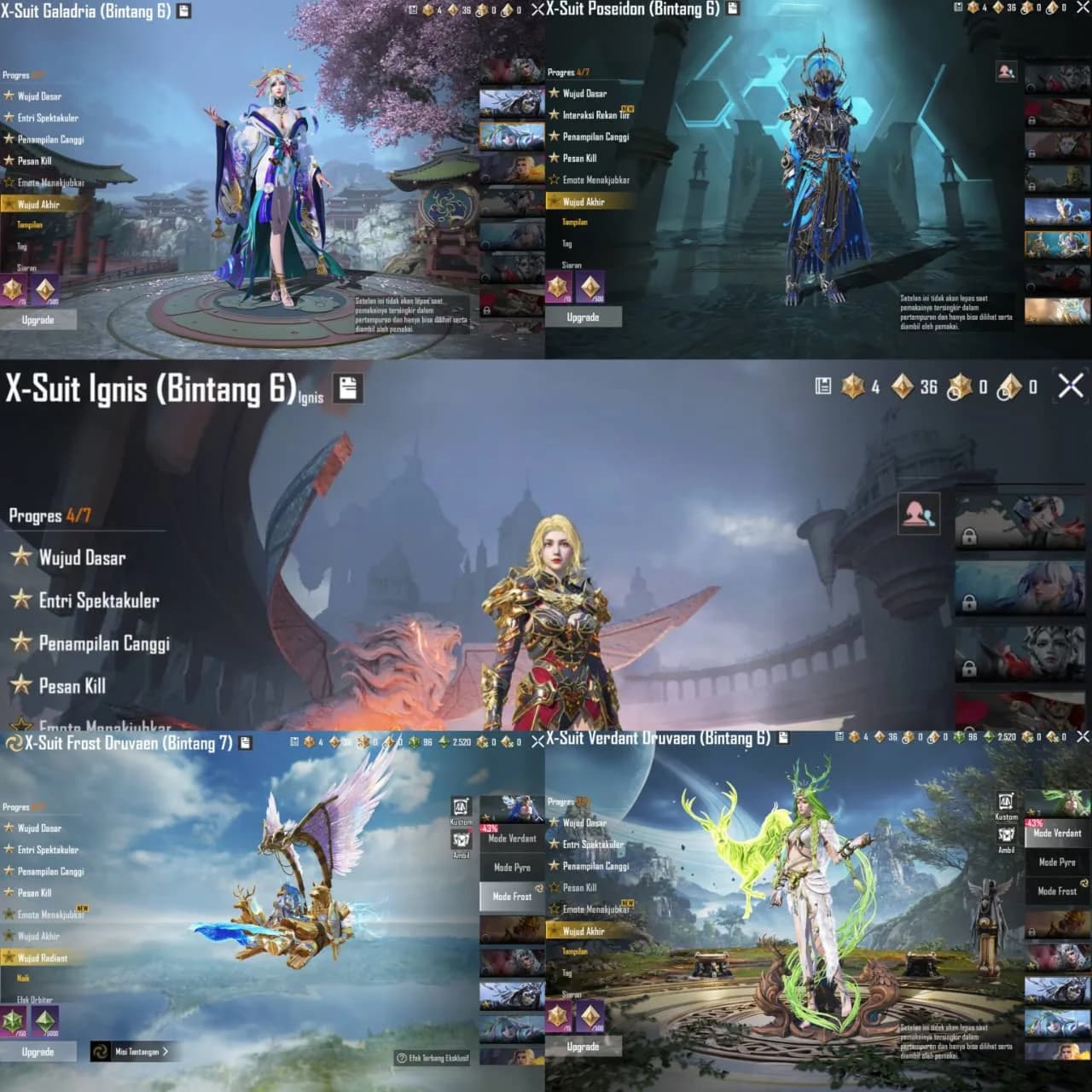 Koleksi Lvl. 80, 101 Weapon Lab, 42 Killmess, 21 Max & 9 X-suit + 18 Gilt - 3