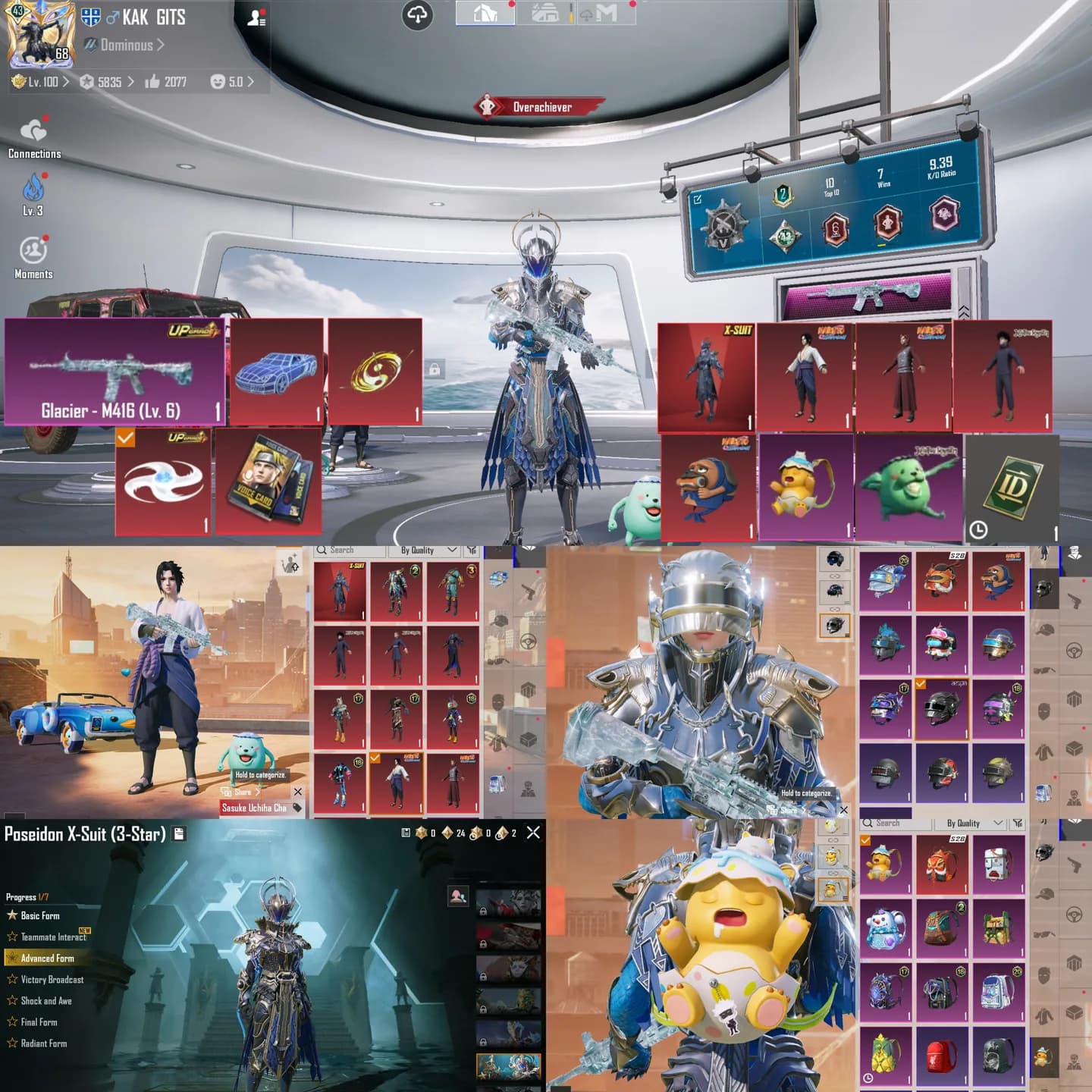 M4 Glacier Lvl 6+ Xsuit Poseidon+ Set Naruto & Jjk - 1