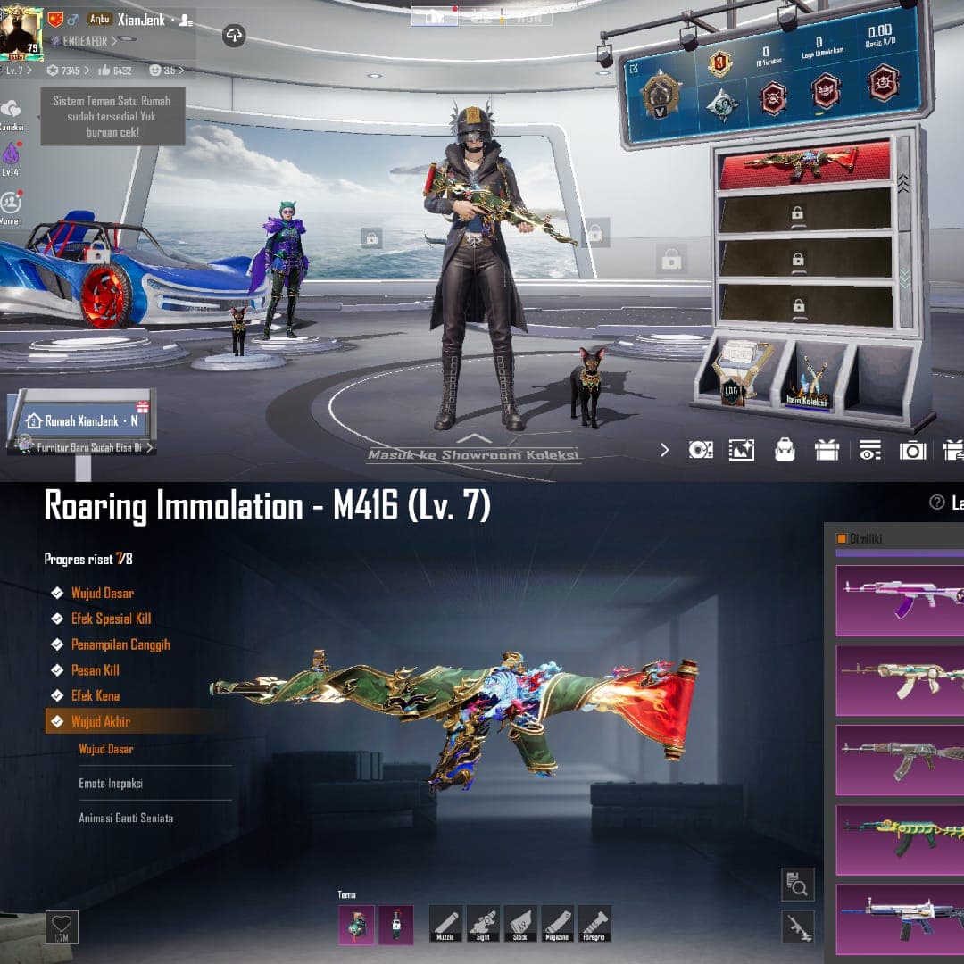 M4 Roaring Lvl. 7, 30 Lab 5 Kill Mess, 3x Conqu 1x Legend, Koleksi Lvl. 58