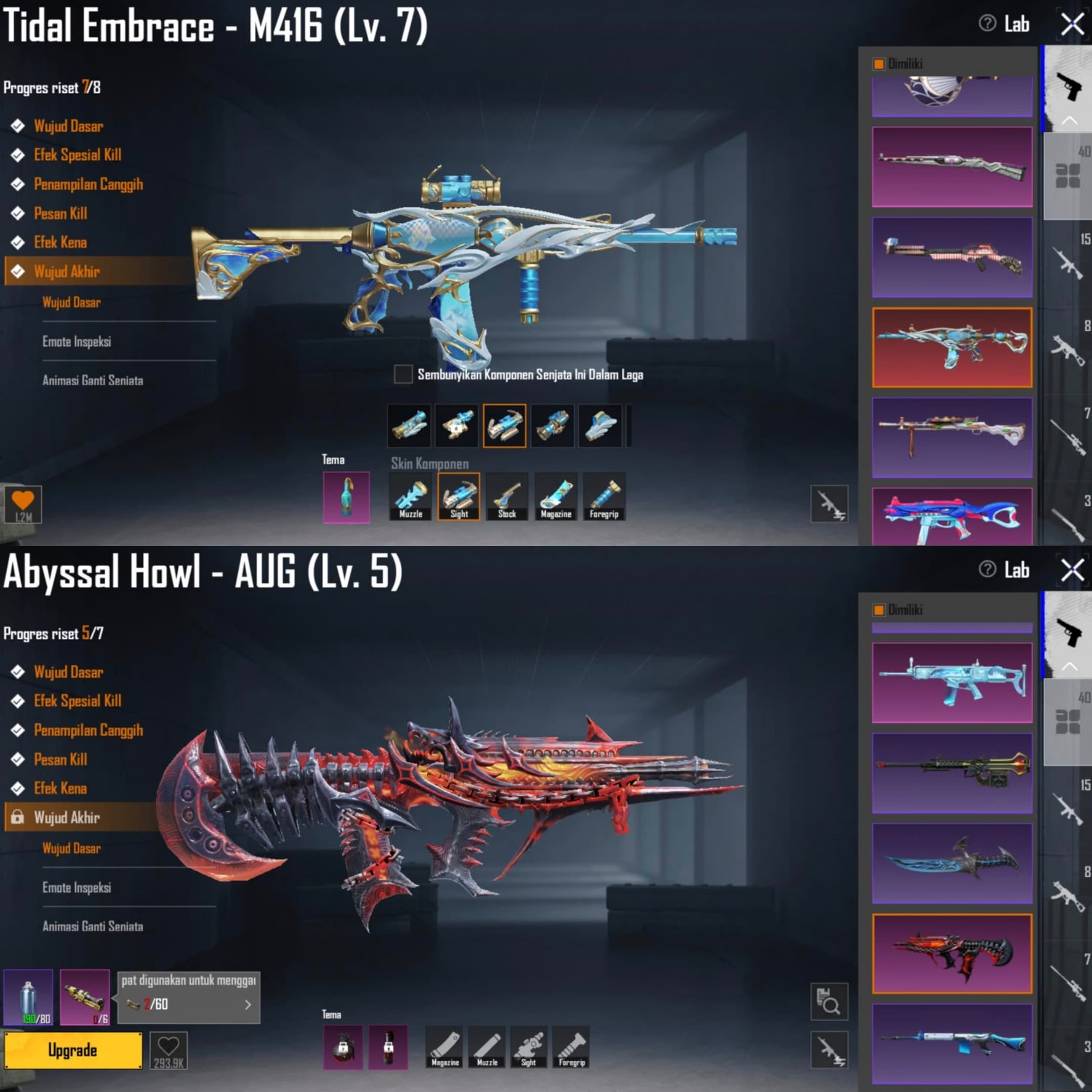 M4 Tidal Lv. 7, Aug Kyubi Max, Aug Abysal Howl Lvl. 5 - 2