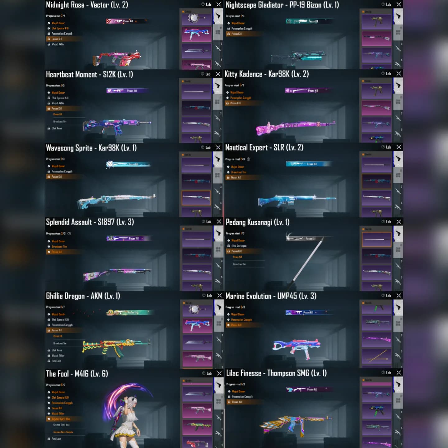 M416 The Fool Level 6 + X Suit Blood Raven Bintang 1 - 5