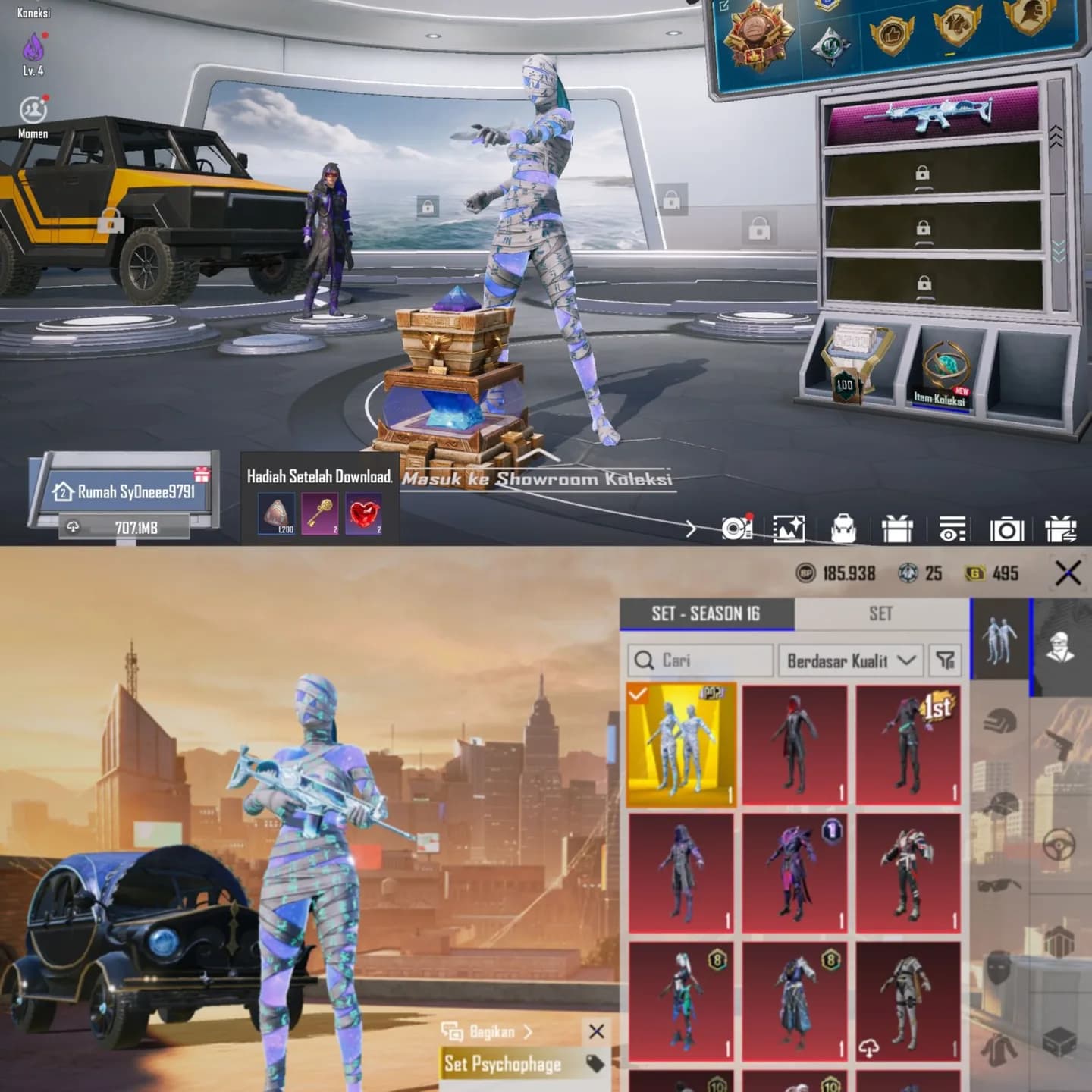 Mumi Biru & Scar L Glacier Lv 5 & Penutup Mata Blind Noble  - 1
