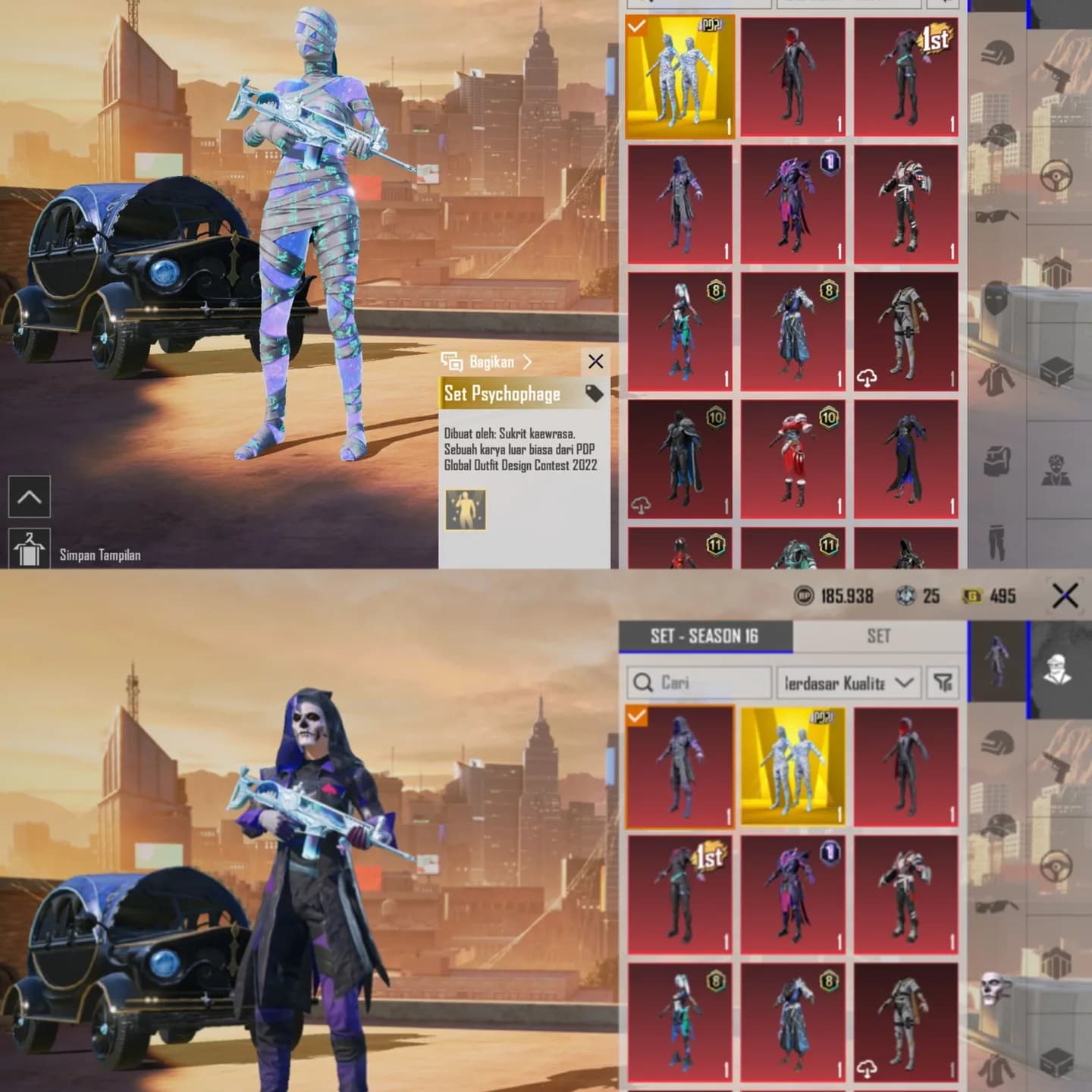 Mumi Biru & Scar L Glacier Lv 5 & Penutup Mata Blind Noble  - 3