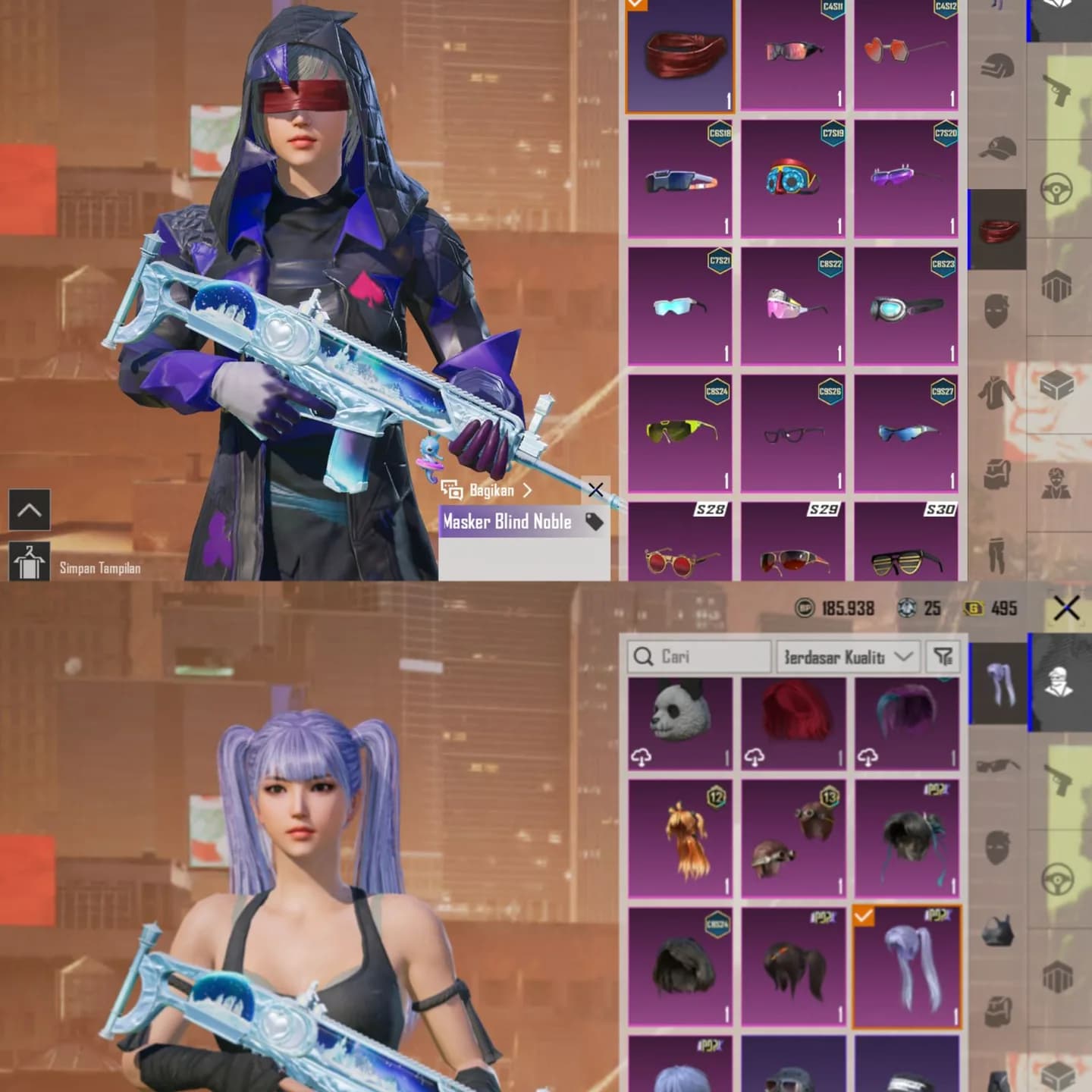 Mumi Biru & Scar L Glacier Lv 5 & Penutup Mata Blind Noble  - 6
