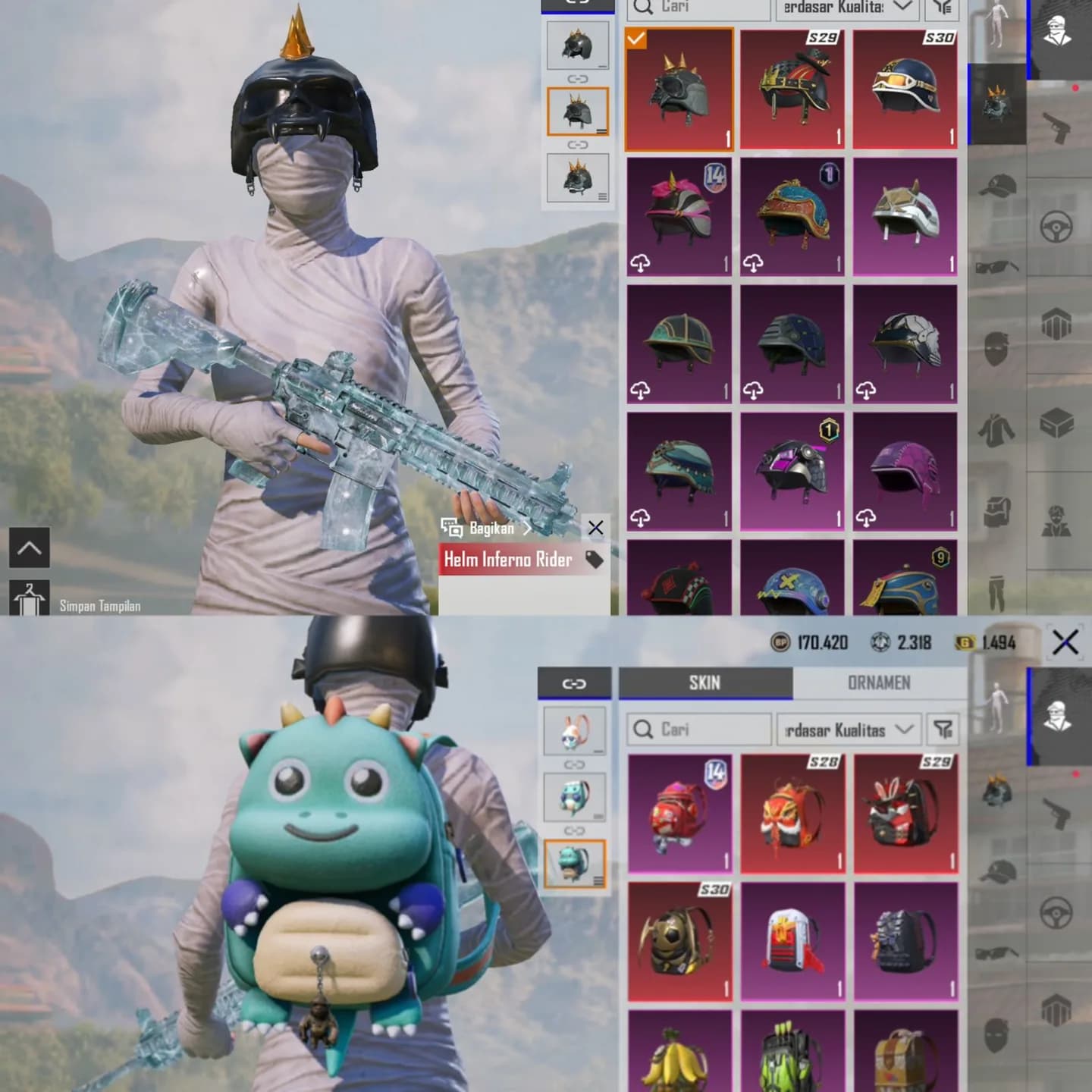 Mumi & X Suit Phoenixtra Lv 1 & Helm Inferno & M4 Gc Lv 6  - 3