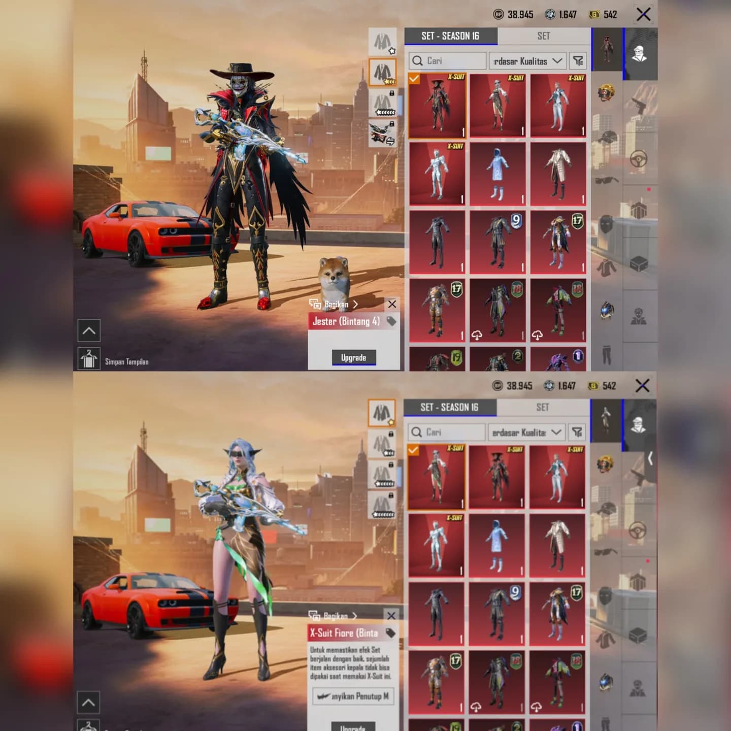  X Suit Jester Bintang 4 Kill Mess + M4 Tidal Lv 7 + Sport Car  - 3