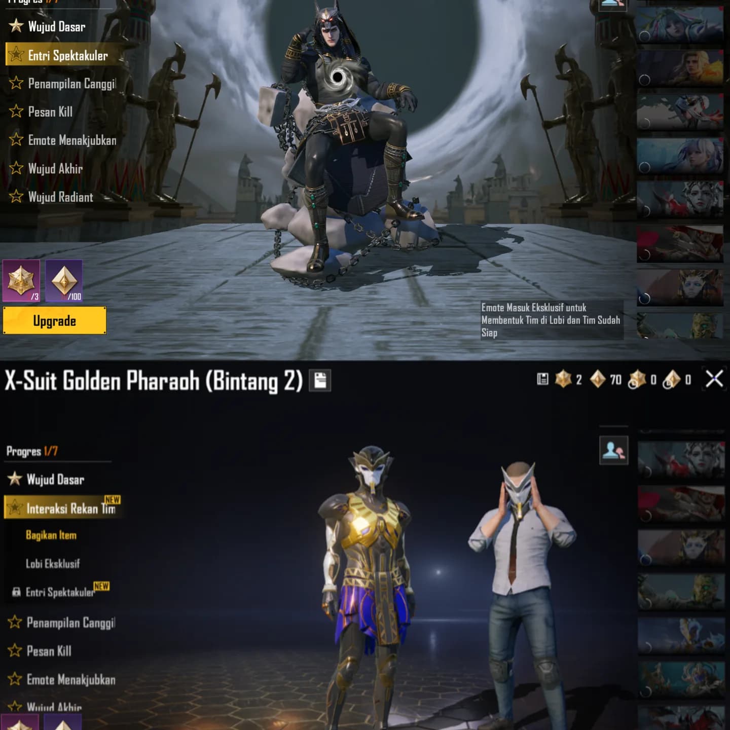 X Suit Pharaoh Level 1 & X Suit Anukhra Level 1 & M4 The Fool Level 5 - 6